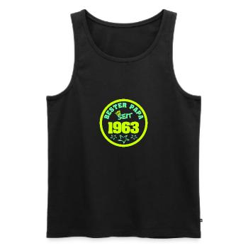 Jahr 1963 - Männer Premium Bio Tank Top - Schwarz - Vorne - Michal (187cm)