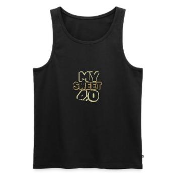 Anniversaire 40 - Débardeur bio Premium Homme - noir - Devant - AI Model Male 178 light (178cm)