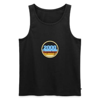 Born 2000 - Men's Premium Organic Tank Top - black - Front - AI Model Male 178 light (178cm)