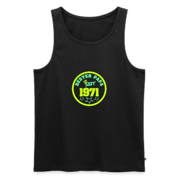 Jahr 1971 - Männer Premium Bio Tank Top - Schwarz - Vorne - Michal (187cm)