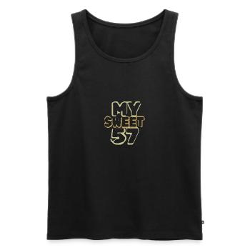 Birthday 57 - Men's Premium Organic Tank Top - black - Front - AI Model Male 178 light (178cm)