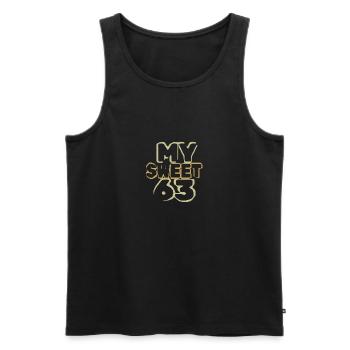 Alter 63 - Männer Premium Bio Tank Top - Schwarz - Vorne - AI Model Male 178 light (178cm)