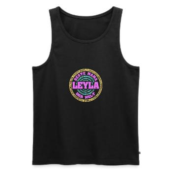 Geschenk für Leyla - Männer Premium Bio Tank Top - Schwarz - Vorne - AI Model Male 178 light (178cm)