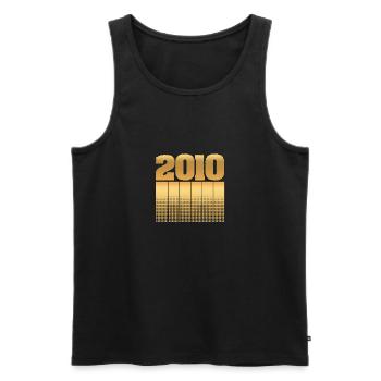 2010 - Men's Premium Organic Tank Top - black - Front - AI Model Male 178 light (178cm)