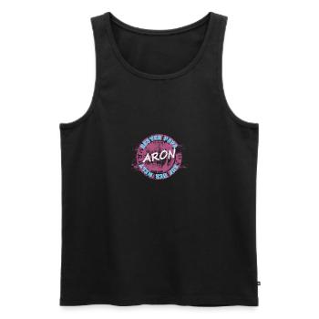 Geschenk für Aron - Männer Premium Bio Tank Top - Schwarz - Vorne - Michal (187cm)