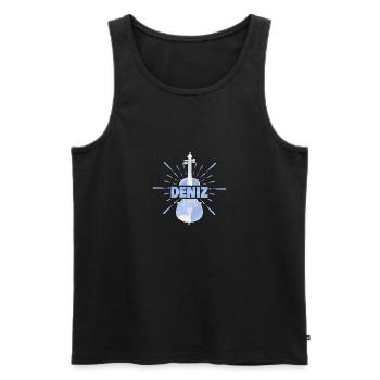 Gift for Deniz - Men's Premium Organic Tank Top - black - Front - AI Model Male 178 light (178cm)