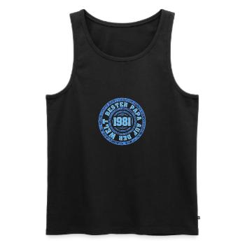 Vater 1981 - Männer Premium Bio Tank Top - Schwarz - Vorne - Michal (187cm)