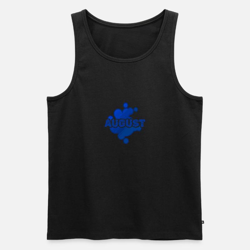 August - Männer Premium Bio Tank Top - Schwarz