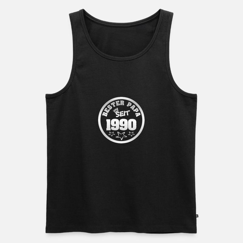 Papa 1990 - Männer Premium Bio Tank Top - Schwarz
