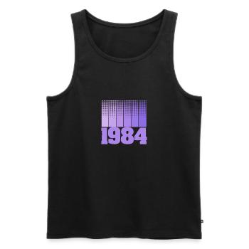 Année 1984 - Débardeur bio Premium Homme - noir - Devant - AI Model Male 178 light (178cm)