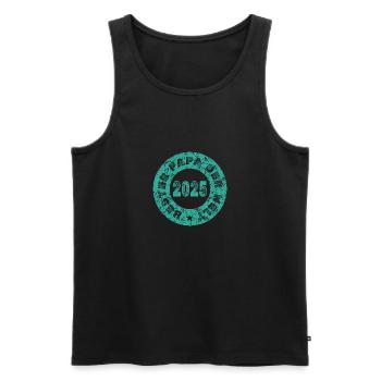 Papa 2025 - Débardeur bio Premium Homme - noir - Devant - AI Model Male 178 light (178cm)