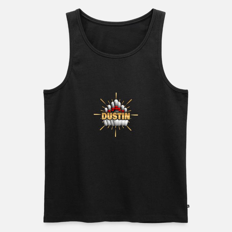 Bowling Dustin - Männer Premium Bio Tank Top - Schwarz