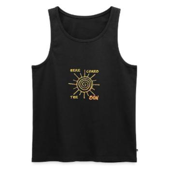 Here comes the sun - Männer Premium Bio Tank Top - Schwarz - Vorne - AI Model Male 178 light (178cm)