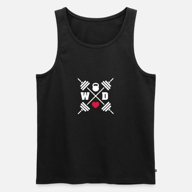 Workout Love - Männer Premium Bio Tank Top - Schwarz