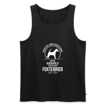 FOXTERRIER Glatthaar Schutzengel Wilsigns Jagdhund - Männer Premium Bio Tank Top - Schwarz - Vorne - AI Model Male 178 light (178cm)