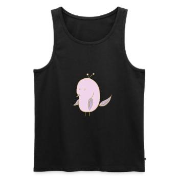 Feuilles oiseau - Débardeur bio Premium Homme - noir - Devant - Michal (187cm)