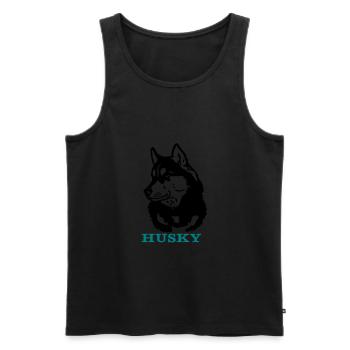 siberianhusky2 - Débardeur bio Premium Homme - noir - Devant - Michal (187cm)