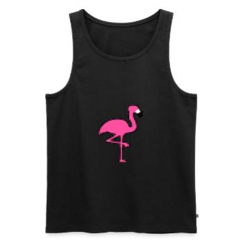 Pixel Flamingo - Men's Premium Organic Tank Top - black - Front - AI Model Male 178 light (178cm)