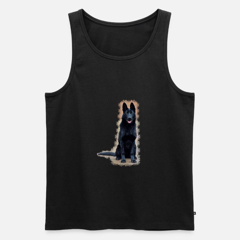 Schwarzer Schäferhund - Männer Premium Bio Tank Top - Schwarz