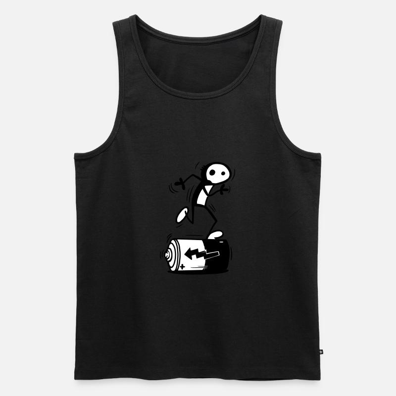 Akku-Laufzeit - Männer Premium Bio Tank Top - Schwarz