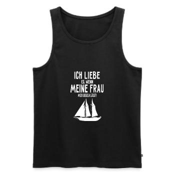 Ich liebe meine frau segeln Geschenk Boot Segler - Männer Premium Bio Tank Top - Schwarz - Vorne - Michal (187cm)