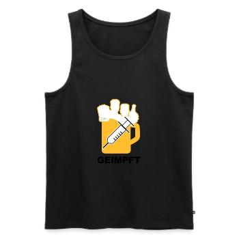 Bier Liga Logo Geimpft 1 - Männer Premium Bio Tank Top - Schwarz - Vorne - AI Model Male 178 light (178cm)
