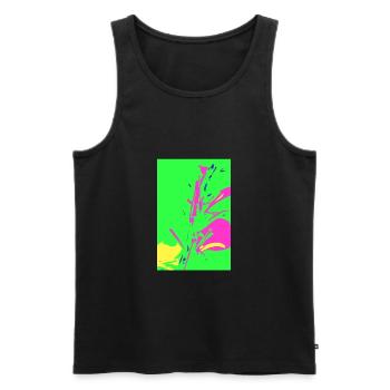 Grass in Pop Art - Men's Premium Organic Tank Top - black - Front - AI Model Male 178 light (178cm)