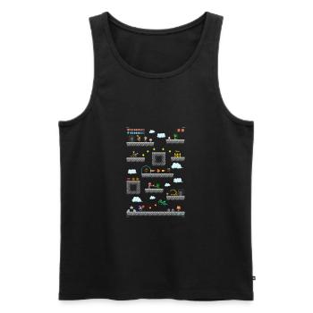 Pixelantasy Jeu - Débardeur bio Premium Homme - noir - Devant - Michal (187cm)