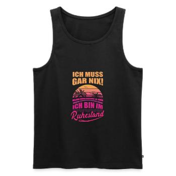 Ruhestand Urlaub Rente Rentner Rentnerin Geschenk - Männer Premium Bio Tank Top - Schwarz - Vorne - Michal (187cm)