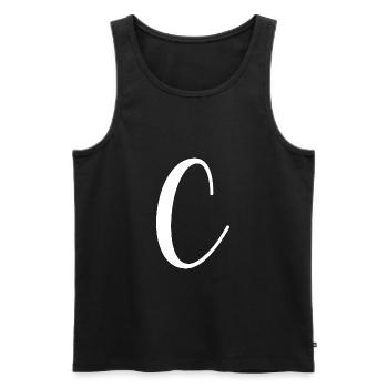 Kalligraphie, Initiale C - Männer Premium Bio Tank Top - Schwarz - Vorne - AI Model Male 178 light (178cm)