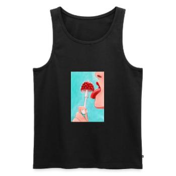 Pilz Pop-Art - Männer Premium Bio Tank Top - Schwarz - Vorne - AI Model Male 178 light (178cm)