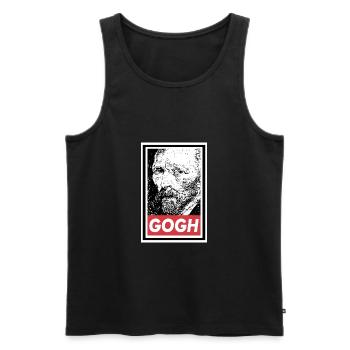 OBÉIR À VAN GOGH - Débardeur bio Premium Homme - noir - Devant - AI Model Male 178 light (178cm)