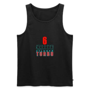 6 Zylinder Turbo1 - Männer Premium Bio Tank Top - Schwarz - Vorne - Michal (187cm)