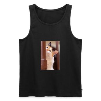 Die Katze - Männer Premium Bio Tank Top - Schwarz - Vorne - AI Model Male 178 light (178cm)