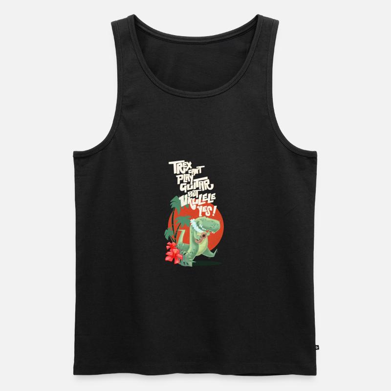 Ukulele trex - Männer Premium Bio Tank Top - Schwarz