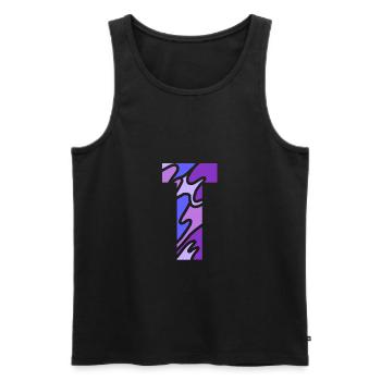 Letter T - Männer Premium Bio Tank Top - Schwarz - Vorne - AI Model Male 178 light (178cm)