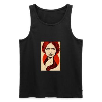 Viking Woman Red Hair - Men's Premium Organic Tank Top - black - Front - AI Model Male 178 light (178cm)