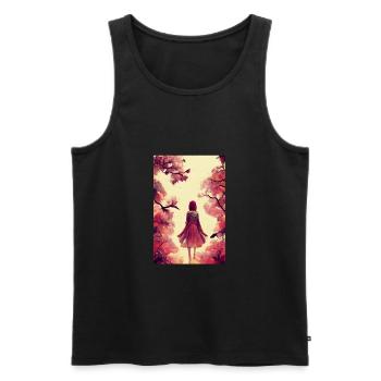 Manga Girl - Débardeur bio Premium Homme - noir - Devant - Michal (187cm)