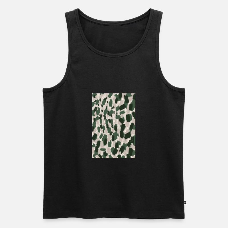 Thick Green Strokes Pattern - Männer Premium Bio Tank Top - Schwarz