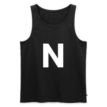 N - Men's Premium Organic Tank Top - black - Front - Michal (187cm)
