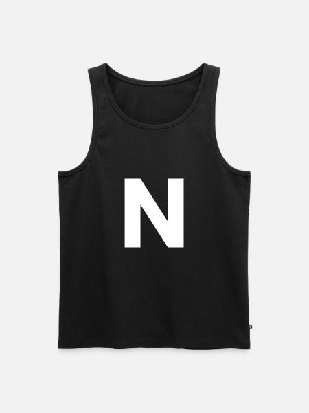 N - Men's Premium Organic Tank Top - black