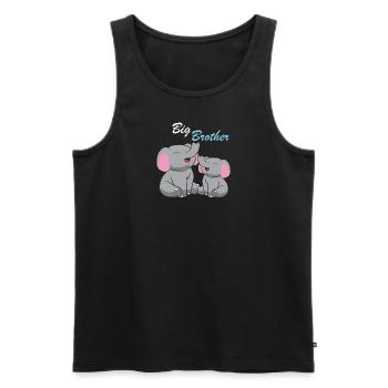 Elephants - Big Brother - Men's Premium Organic Tank Top - black - Front - AI Model Male 178 light (178cm)
