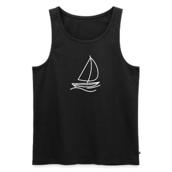 Sailboat Line Art - Men's Premium Organic Tank Top - black - Front - Michal (187cm)