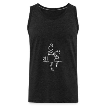 Mutter Tochter Liebe - Männer Premium Bio Tank Top - Anthrazit - Vorne - Alexander (188cm)
