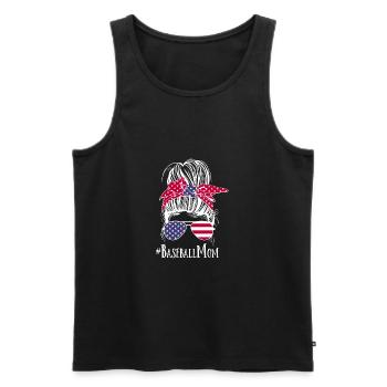 Baseball Mom USA - Männer Premium Bio Tank Top - Schwarz - Vorne - Michal (187cm)