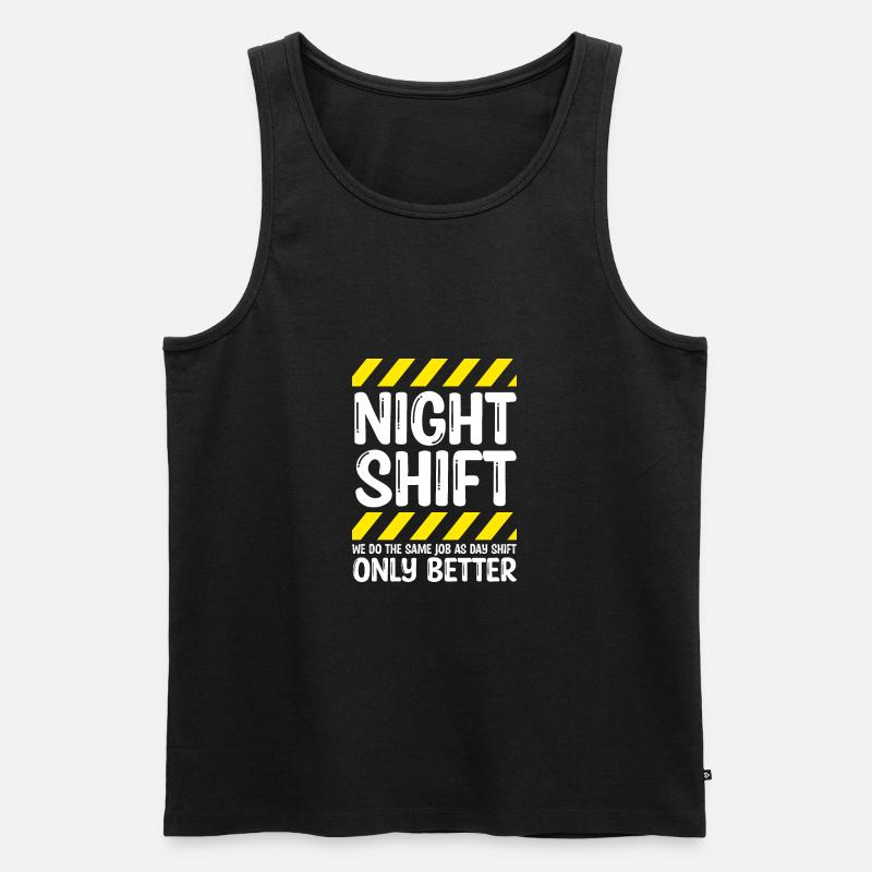 Team Nachtschicht - Männer Premium Bio Tank Top - Schwarz