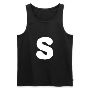 S - Männer Premium Bio Tank Top - Schwarz - Vorne - AI Model Male 178 light (178cm)