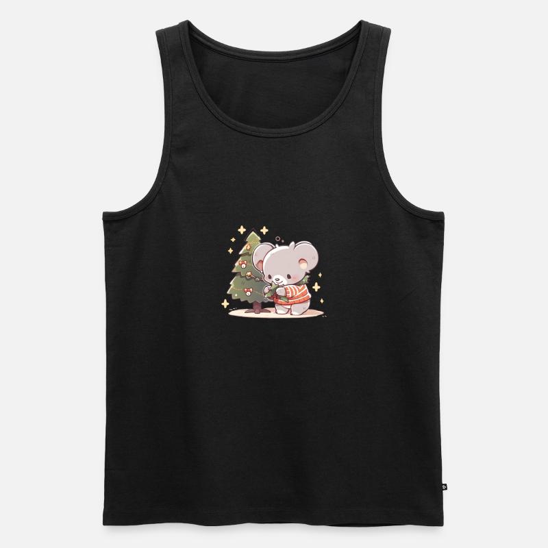 Koala Bear Christmastree - Männer Premium Bio Tank Top - Schwarz