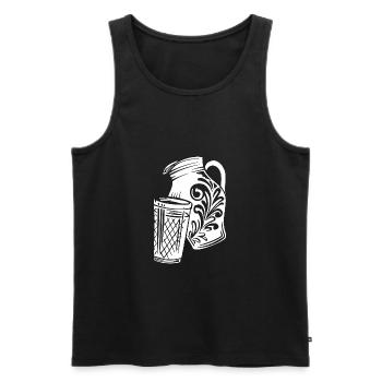 Apfelwein Hessisch Äppelwoi Geschenk Hessen Babbel - Männer Premium Bio Tank Top - Schwarz - Vorne - AI Model Male 178 light (178cm)