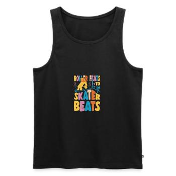 Rollerskater Party Feats To Skater Beats Gift Idea - Männer Premium Bio Tank Top - Schwarz - Vorne - Michal (187cm)